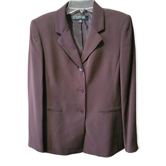 Kasper chocolate 3pc business suit 8P - Picture 2 of 7